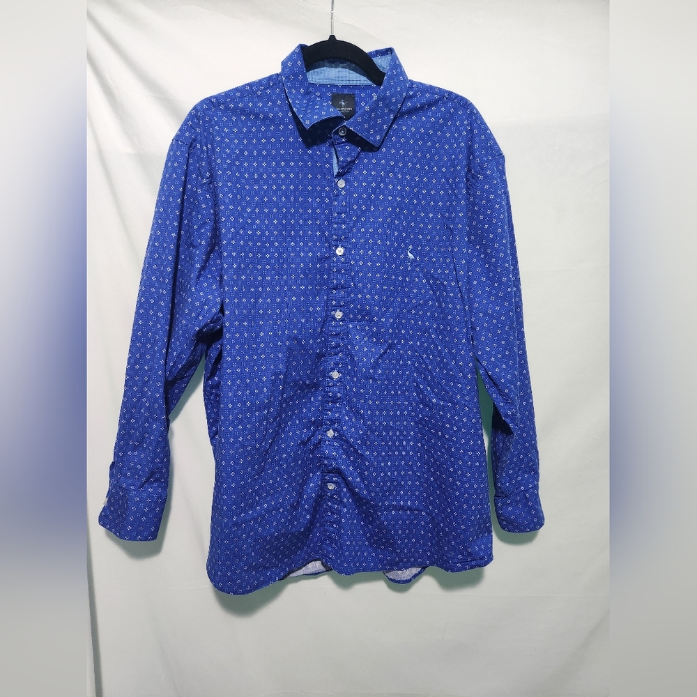 Tailorbyrd Collection Blue Patterned Button Up Me… - image 1